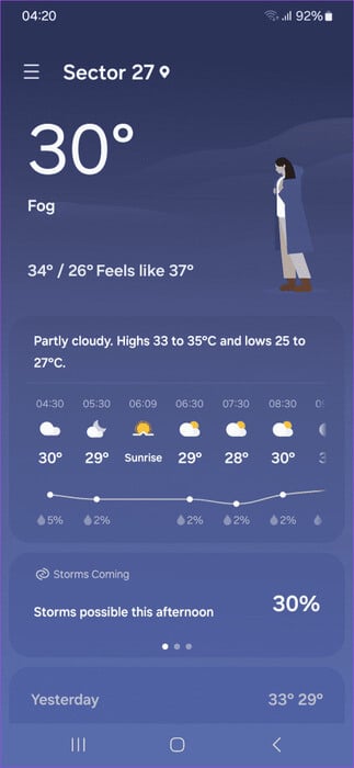 To-access-the-Weather-app-simply-launch-it-from-the-App-Drawer-473x1024-1 8 أفضل نصائح وحيل Samsung One UI 6 التي يجب أن تعرفها