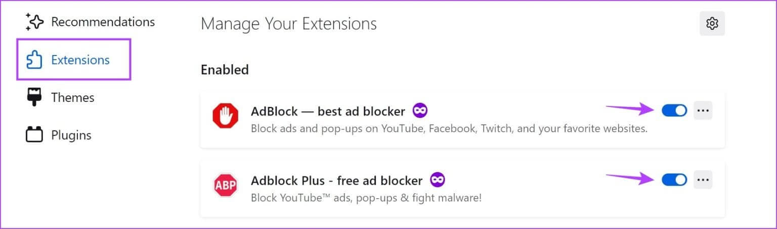 Turn-off-Firefox-extension-1536x454-1 10 طرق لإصلاح مشكلة "لا يمكن تسجيل الخروج من Facebook" على الهاتف المحمول وسطح المكتب