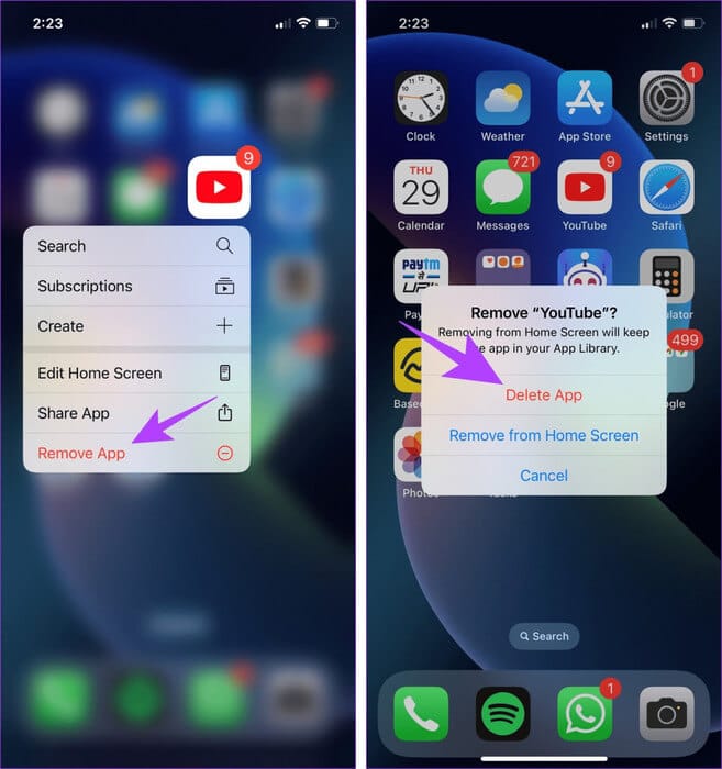 Uninstall-YouTube-on-iPhone-1-1442x1536-1 كيفية مسح ذاكرة التخزين المؤقت على YouTube على أي جهاز