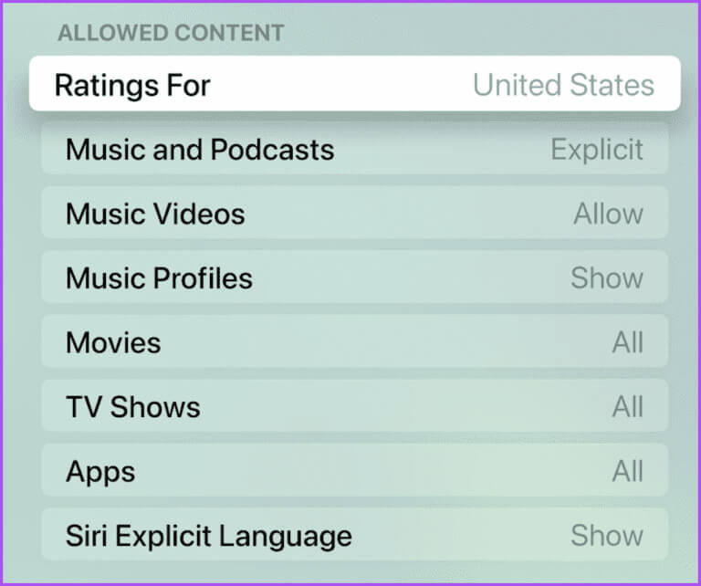 allowed-content-restrictions-apple-tv-768x642-1 كيفية إعداد أدوات الرقابة الأبوية على Apple TV
