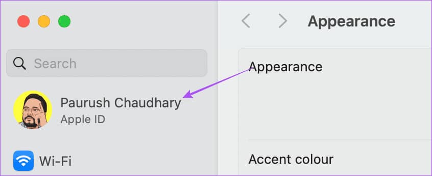 apple-ID-settings-Mac-1 أفضل 7 إصلاحات لعدم مزامنة جهات اتصال Outlook على iPhone وMac