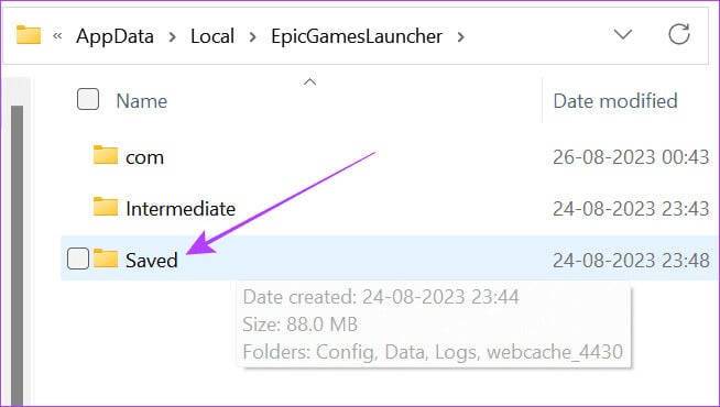 choose-Saved-from-the-folder 12 طريقة لإصلاح رمز خطأ II-E1003 في Epic Games