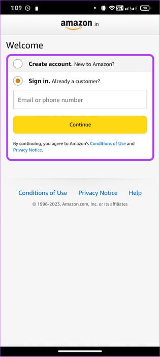 choose-a-way-to-sign-into-Amazon 10 طرق لإصلاح رمز الخطأ 5004 أو 5005 على Amazon Prime Video