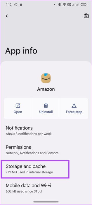 choose-storage-and-cache-2 10 طرق لإصلاح رمز الخطأ 5004 أو 5005 على Amazon Prime Video