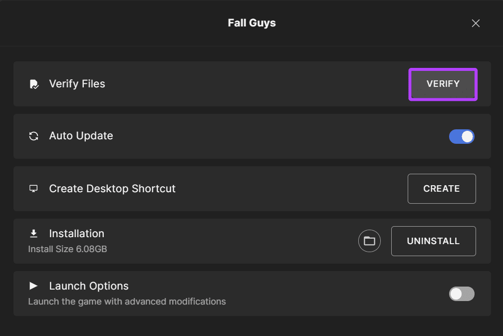 choose-verify-files 12 طريقة لإصلاح رمز خطأ II-E1003 في Epic Games