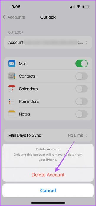 delete-account-from-contacts-on-iphone-475x1024-1 أفضل 7 إصلاحات لعدم مزامنة جهات اتصال Outlook على iPhone وMac