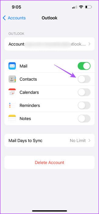 enable-contact-sync-for-outlook-on-iphone-475x1024-1 أفضل 7 إصلاحات لعدم مزامنة جهات اتصال Outlook على iPhone وMac