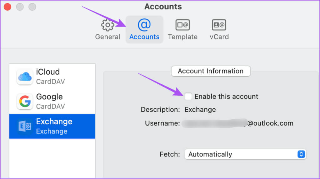enable-outlook-account-contacts-settings-Mac-1024x573-1 أفضل 7 إصلاحات لعدم مزامنة جهات اتصال Outlook على iPhone وMac