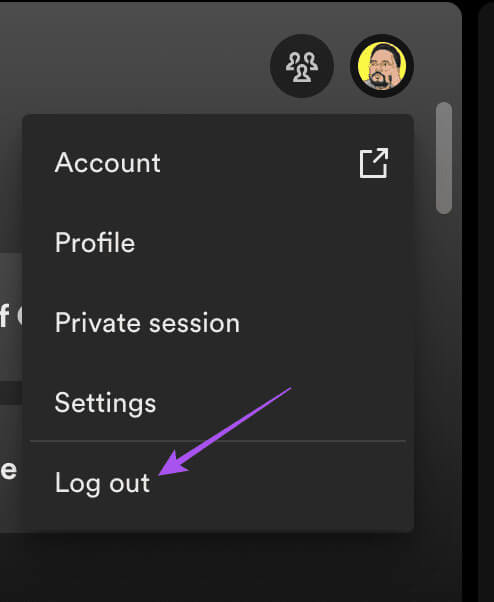 log-out-spotify-app-desktop أفضل 6 إصلاحات لعدم مزامنة Spotify بين الهاتف المحمول وسطح المكتب