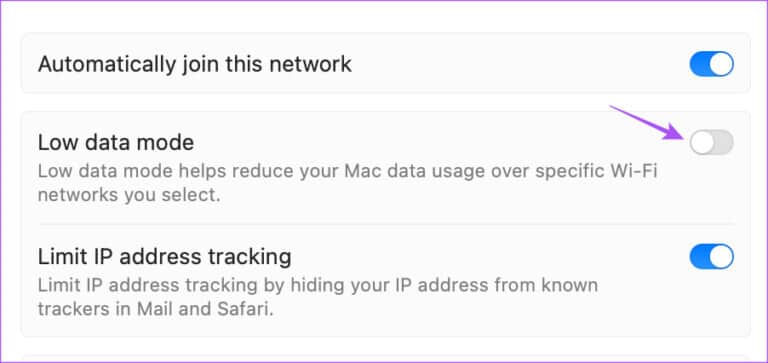 low-data-mode-wifi-settings-mac-768x363-1 أفضل 6 إصلاحات لعدم مزامنة Spotify بين الهاتف المحمول وسطح المكتب