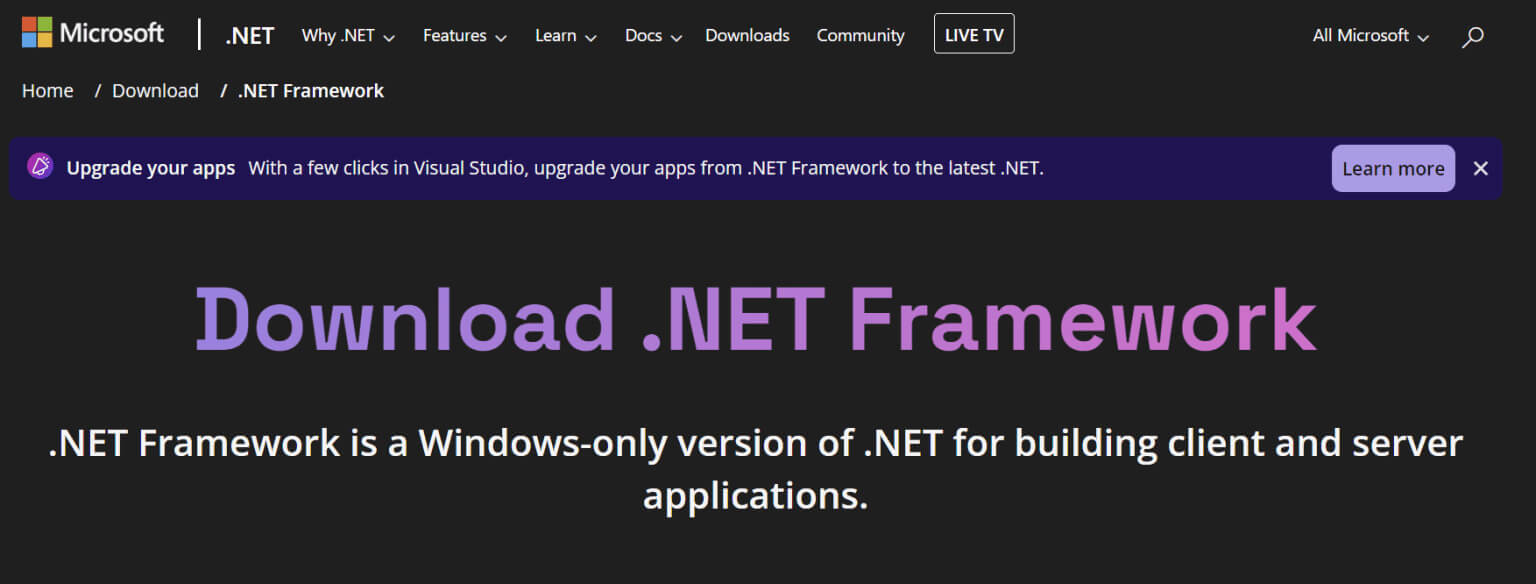 micrsoft-.net-framework-1536x584-1 15 طريقة لإصلاح تعطل لعبة Rocket League أو تجمدها