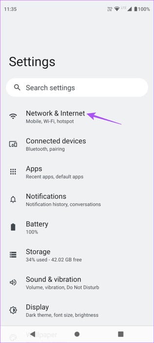 network-and-internet-settings-android-1-462x1024-1 أفضل 6 إصلاحات لعدم مزامنة Spotify بين الهاتف المحمول وسطح المكتب