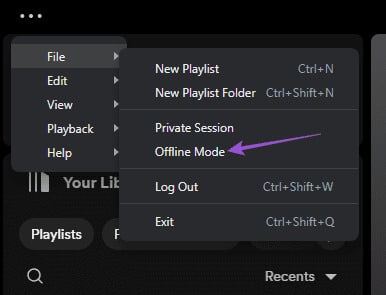 offline-mode-spotify-windows أفضل 6 إصلاحات لعدم مزامنة Spotify بين الهاتف المحمول وسطح المكتب