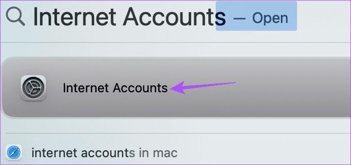 open-internet-accounts-settings-on-Mac أفضل 7 إصلاحات لعدم مزامنة جهات اتصال Outlook على iPhone وMac