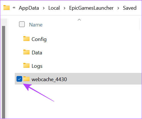 open-the-webcache-folder 12 طريقة لإصلاح رمز خطأ II-E1003 في Epic Games