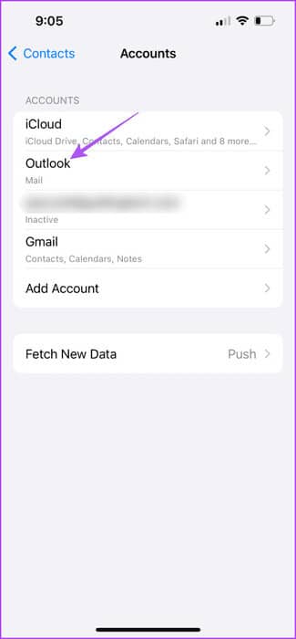 outlook-account-contacts-iphone-475x1024-1 أفضل 7 إصلاحات لعدم مزامنة جهات اتصال Outlook على iPhone وMac