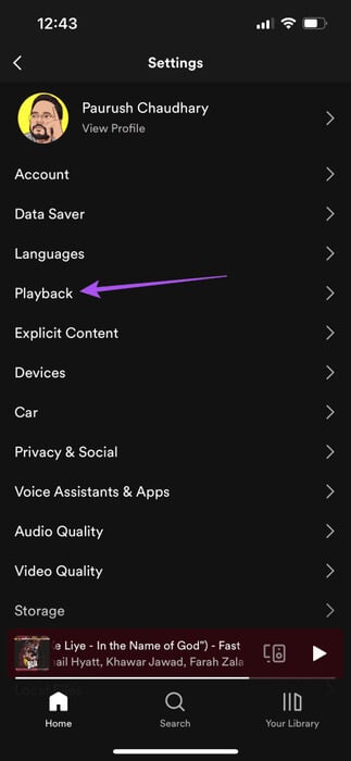 playback-settings-spotify-mobile-473x1024-1 أفضل 6 إصلاحات لعدم مزامنة Spotify بين الهاتف المحمول وسطح المكتب