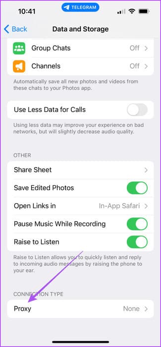 proxy-data-and-storage-settings-telegram-iphone-475x1024-1 كيفية إعداد اتصال الوكيل على Telegram على الهاتف المحمول وسطح المكتب