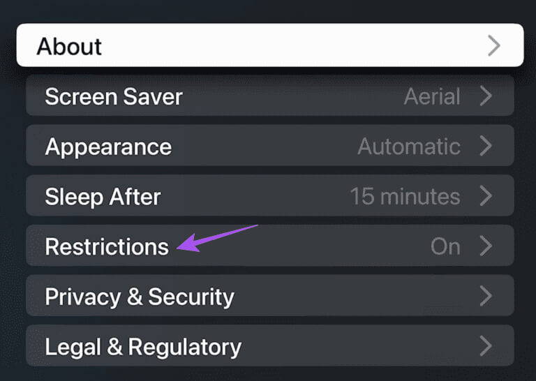 restrictions-general-settings-apple-tv-768x546-1 كيفية إعداد أدوات الرقابة الأبوية على Apple TV