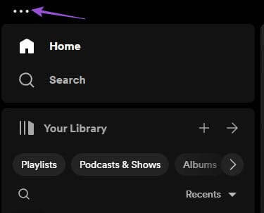three-dots-spotify-windows أفضل 6 إصلاحات لعدم مزامنة Spotify بين الهاتف المحمول وسطح المكتب