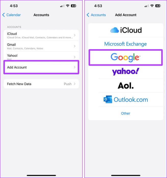 Add-Calendar-Accounts-iPhone- كيفية استخدام ومشاركة Google Calendar على iPhone
