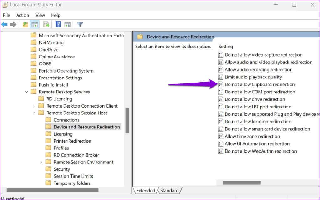 Allow-Clipboard-Redirection-on-Windows 5 إصلاحات لعدم عمل النسخ واللصق لسطح المكتب البعيد على Windows