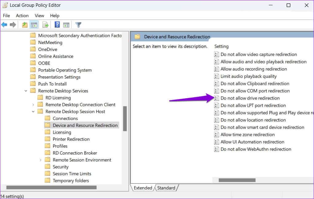 Allow-Drive-Redirection-on-Windows 5 إصلاحات لعدم عمل النسخ واللصق لسطح المكتب البعيد على Windows