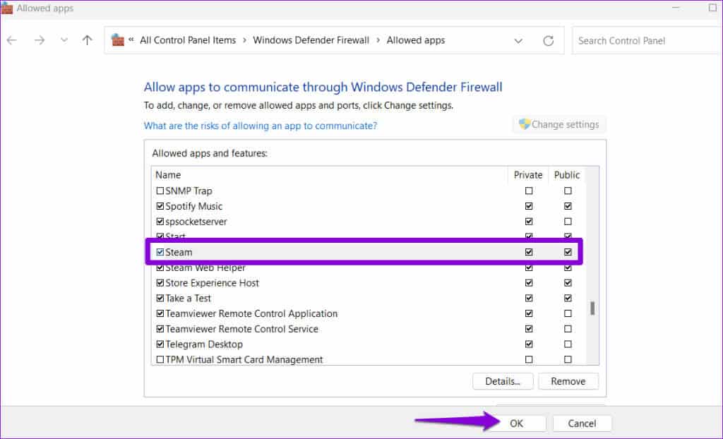 Allow-Steam-Through-Windows-Firewall-1024x622-1 أفضل 8 طرق لإصلاح خطأ فشل تحميل صفحة الويب في Steam على Windows
