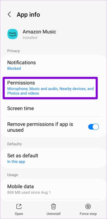 Amazon-Music-Permissions-on-Android-500x1024-1 أفضل 9 طرق لإصلاح عدم تنزيل Amazon Music على Android وiPhone