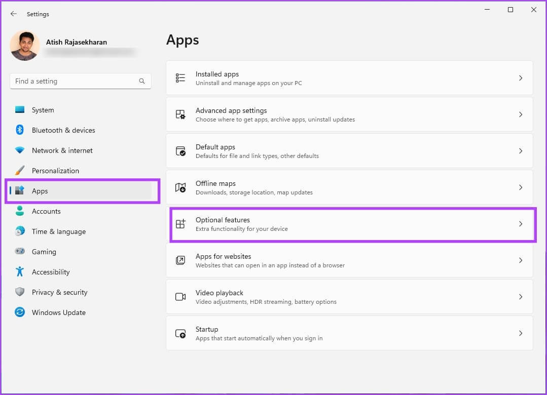 Apps-and-Optional-features كيفية تثبيت مستخدمي Active Directory Users and Computers على Windows
