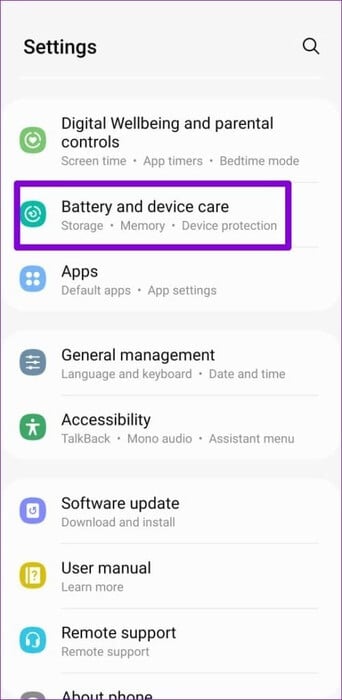 Battery-and-Device-Care-on-Samsung-Phone-4-500x1024-1 أفضل 9 طرق لإصلاح عدم تنزيل Amazon Music على Android وiPhone
