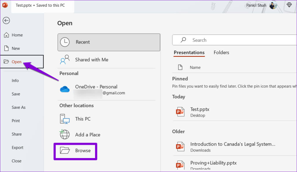 Browse-PowerPoint-File-1024x593-1 أفضل 8 إصلاحات لعدم عرض PowerPoint للصور على Windows