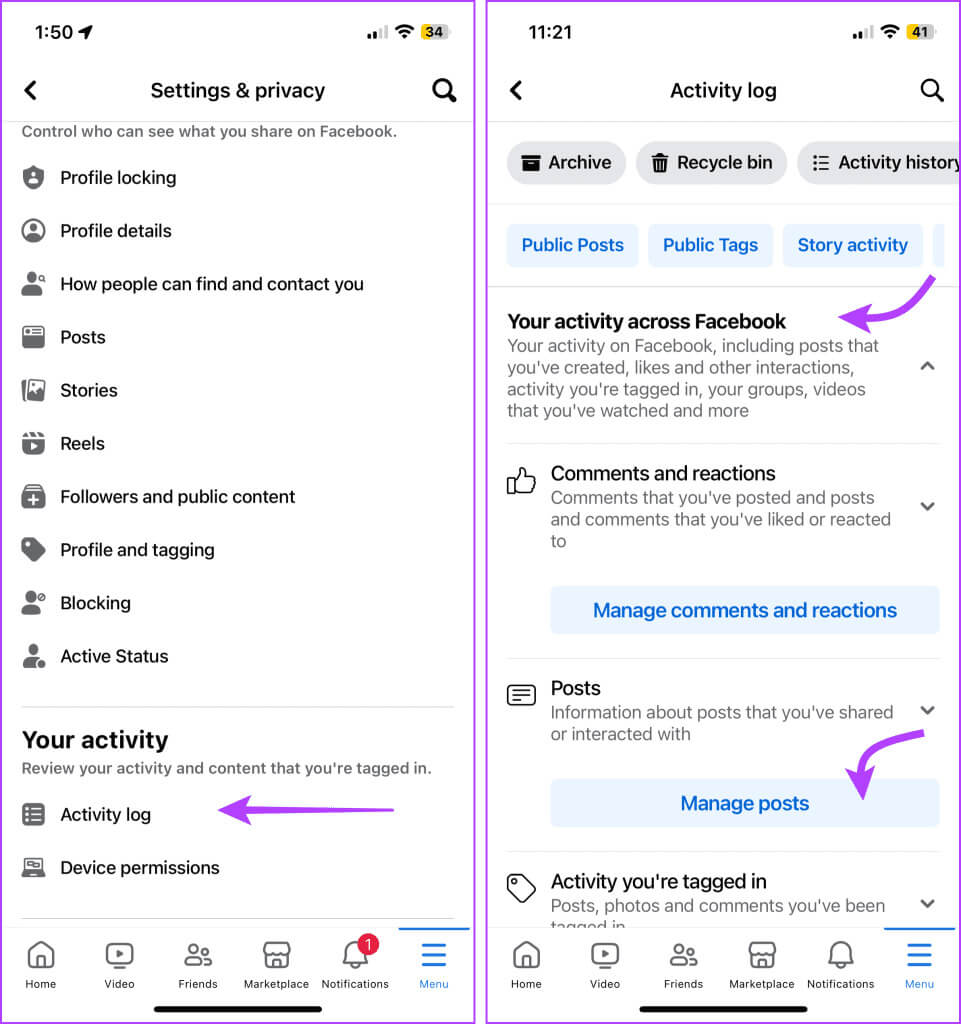 Change-Audience-for-All-or-Some-Posts-via-the-Facebook-App-1-961x1024-1 كيفية إخفاء جميع المنشورات على Facebook عن الجمهور أو الأصدقاء