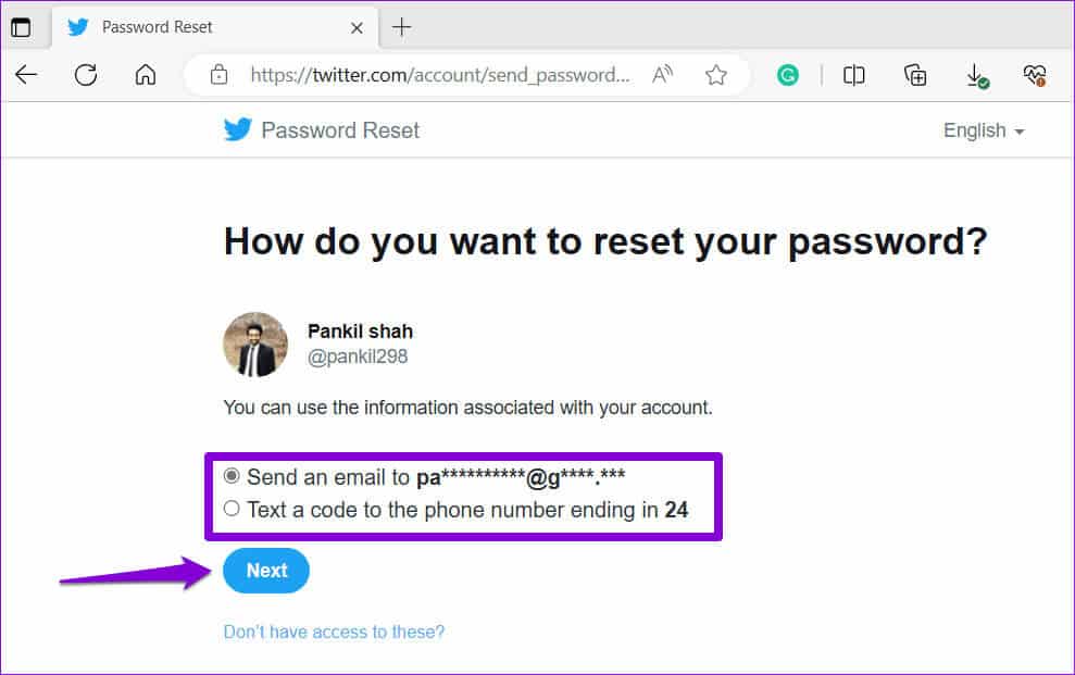 Choose-How-to-Reset-Twitter-Password أفضل 7 طرق لإصلاح استمرار تسجيل خروجي على Twitter