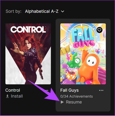 Choose-Resume كيفية تغيير موقع تثبيت Epic Games على Windows