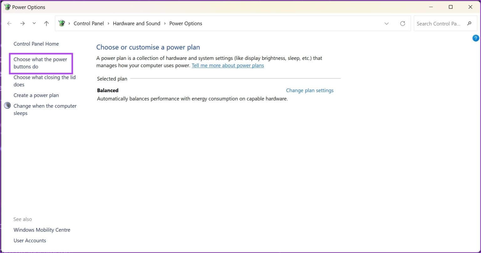 Choose-What-the-Power-Buttons-Do-1536x810-1 11 إصلاح لعدم توفر أو عدم عمل خيار Windows Hello Fingerprint