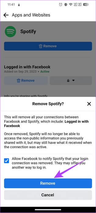Choose-remove-to-confirm-2-692x1536-1 كيفية تغيير البريد الإلكتروني على Spotify على جهاز الكمبيوتر والهاتف المحمول