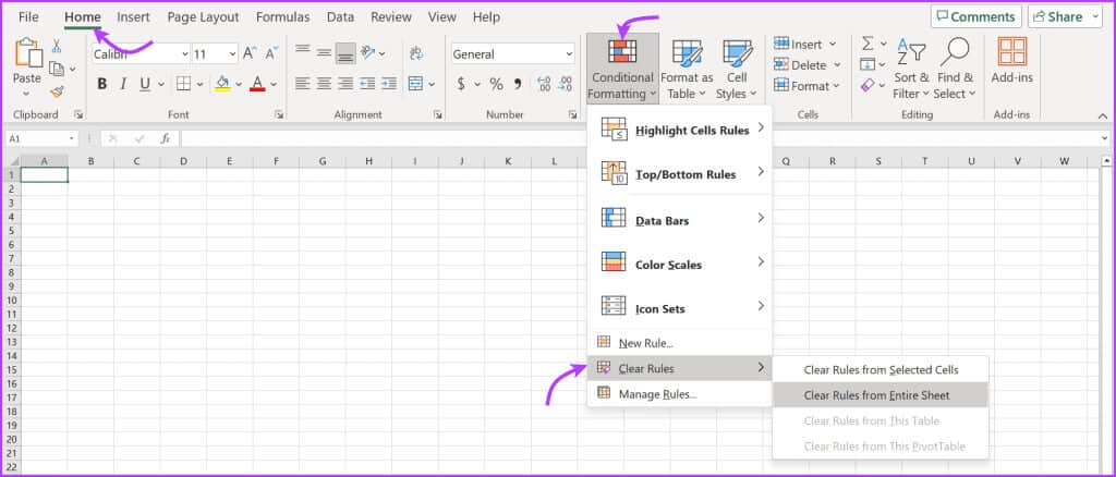Clear-Conditional-Formatting-1024x438-1 9 طرق سهلة لإصلاح عدم استجابة أو بطئ Excel