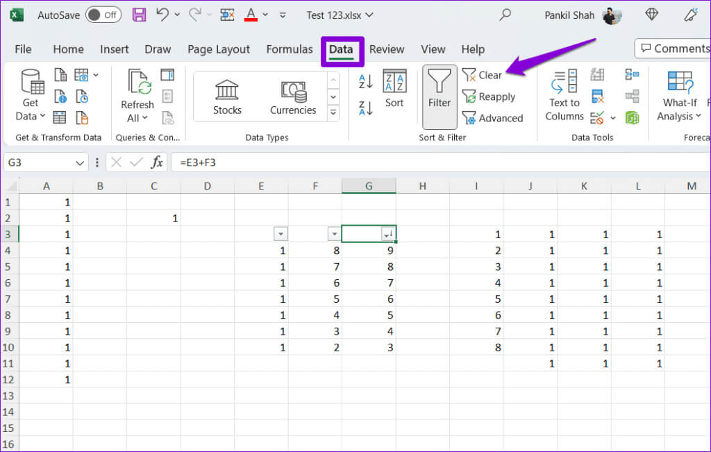 Clear-Filter-in-Excel-1024x651-1 أفضل 7 طرق لإصلاح مشكلة عدم عمل الملء التلقائي في Microsoft Excel على Windows