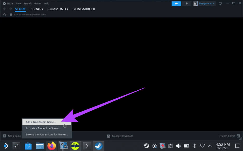 Click-on-the-Add-a-Game-option-in-the-bottom-left-corner-and-select-Add-a-Non-Steam-Game-1024x640-1 اللعب عن بعد في Steam Deck: قم ببث الكمبيوتر الشخصي أو PS5 إلى Steam Deck