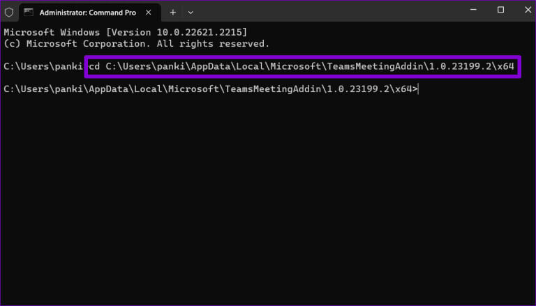 Command-Prompt-Window-1-768x439-1 أفضل 6 طرق لإصلاح عدم ظهور الوظيفة الإضافية لاجتماعات Microsoft Teams في Outlook على Windows