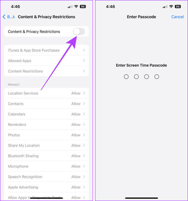 Content-Privacy-Restrictions-Settings 5 نصائح نهائية لجعل هاتف iPhone أكثر أمانًا