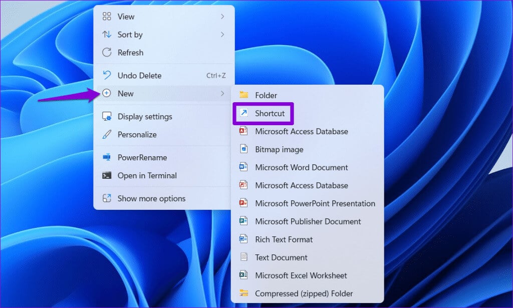 Create-New-Desktop-Shortcut-1024x615-1 أفضل 6 إصلاحات لخطأ لا يمكن الوصول إلى مسار الجهاز المحدد أو خطأ في الملف على Windows