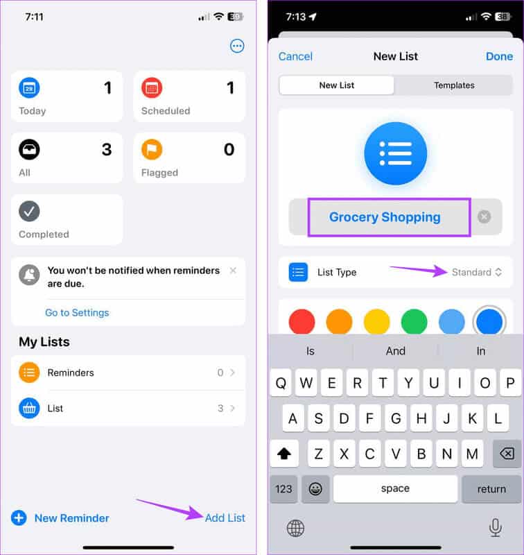 Create-New-list-1 كيفية إنشاء ومشاركة قائمة التسوق على iPhone