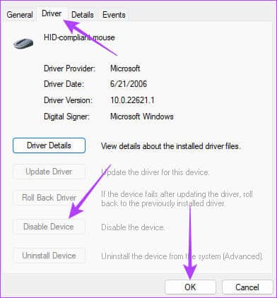 Disable-Device أفضل 7 إصلاحات لعمل وحدة التحكم في الألعاب مثل الماوس على Windows 11