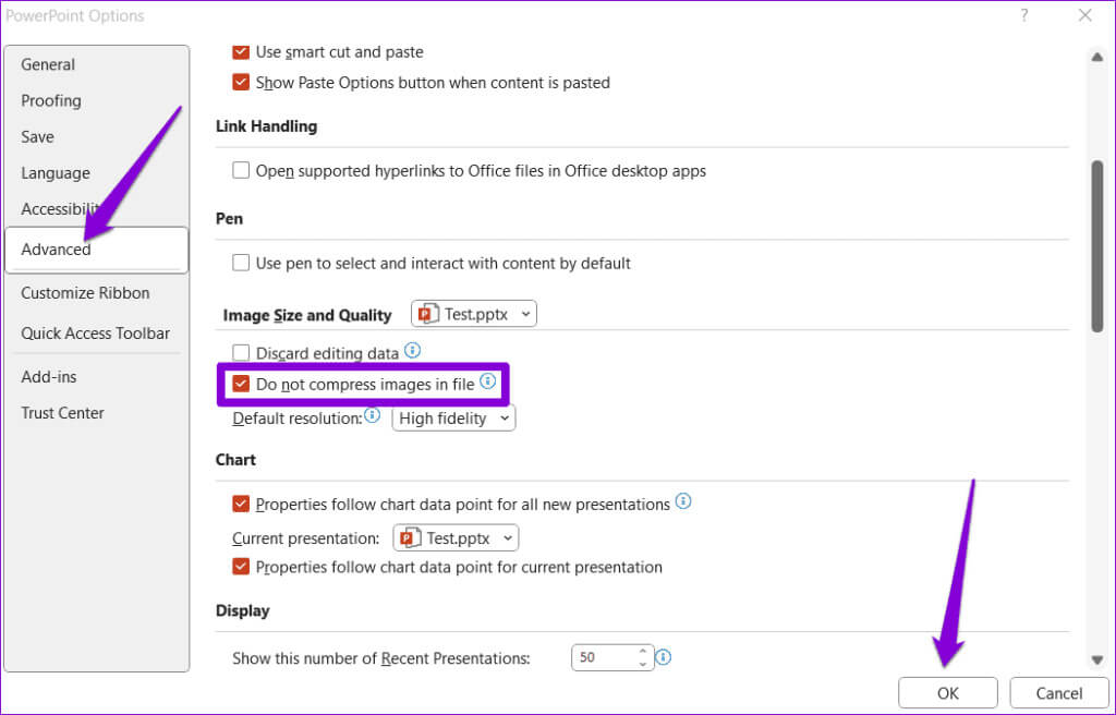 Disable-Image-Compression-in-PowerPoint-1024x656-1 أفضل 8 إصلاحات لعدم عرض PowerPoint للصور على Windows