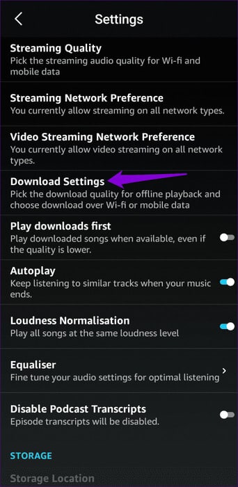 Download-Settings-on-Amazon-Music-500x1024-1 أفضل 9 طرق لإصلاح عدم تنزيل Amazon Music على Android وiPhone