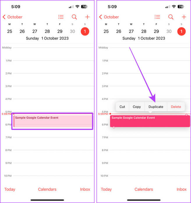 Duplicate-Calendar-Event-on-iPhone كيفية استخدام ومشاركة Google Calendar على iPhone