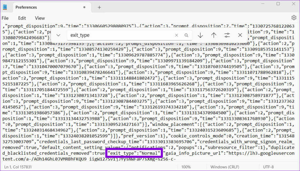 Edit-Chrome-Preferences-File-1024x585-1 أفضل 6 طرق للتخلص من رسالة "لم يتم إغلاق Chrome بشكل صحيح"