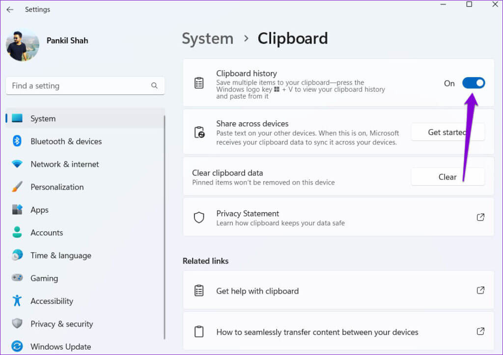 Enable-Clipboard-History-on-Windows-11-1024x723-1 5 إصلاحات لعدم عمل النسخ واللصق لسطح المكتب البعيد على Windows